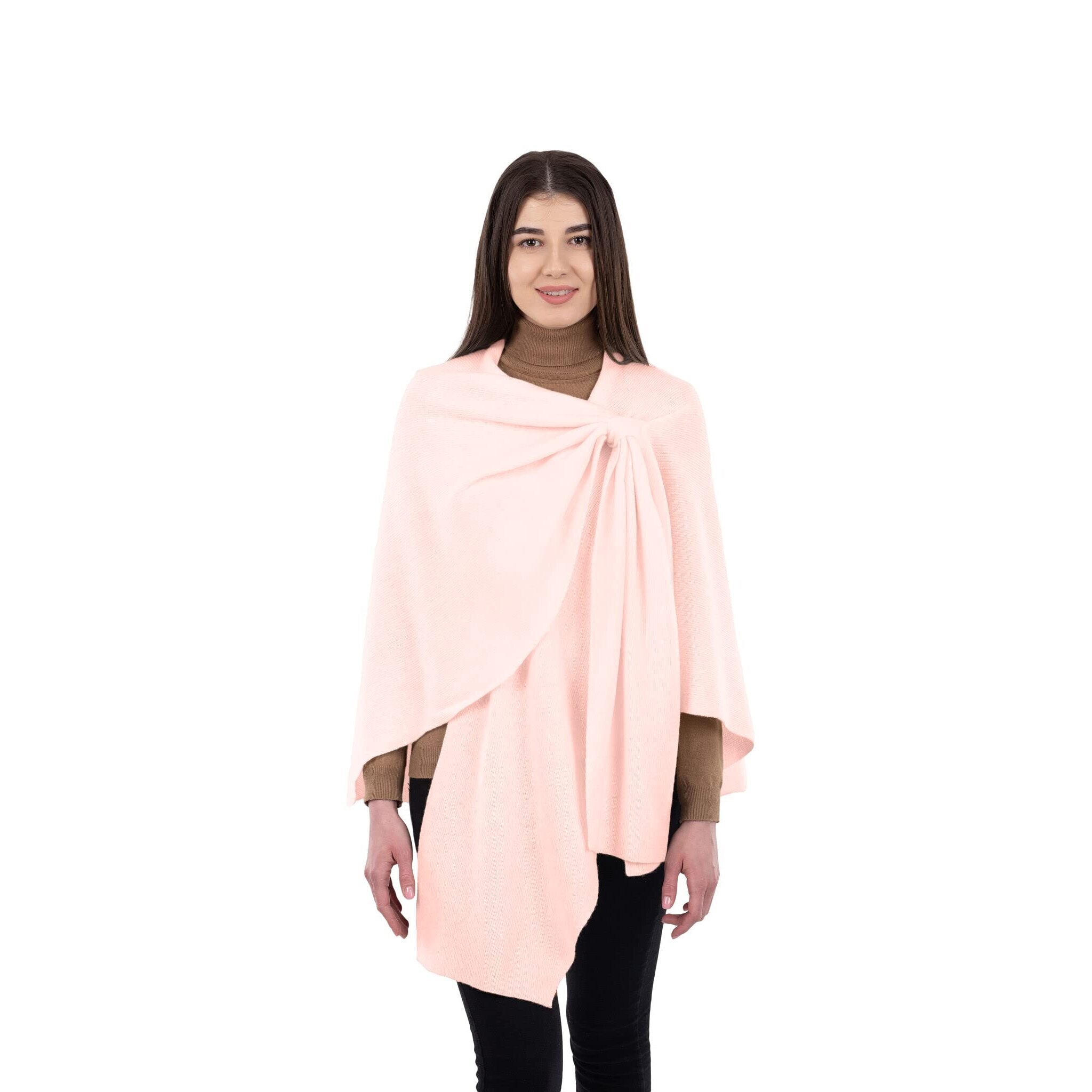 4484 Shawl Wraps For Women Lambswool Poncho One Size